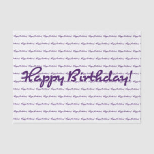 Papier Mousseline Joyeux anniversaire ! Script Décontracté pourpre f