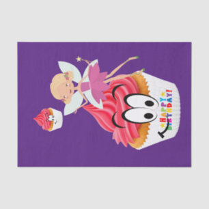 Papier Mousseline Joyeux Anniversaire Tissu Papier Cupcake Fairy