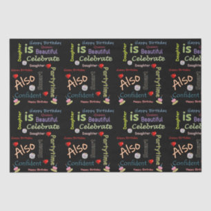 Papier Mousseline Joyeux anniversaire Tissu papier fille