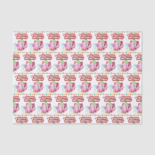Papier Mousseline Joyeux Anniversaire Tissu Papier Pink Pig