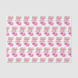 Papier Mousseline Joyeux Anniversaire Tissu Papier Pink Pig