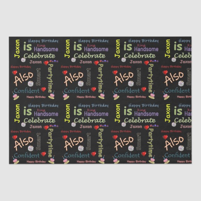 Papier Mousseline Joyeux Anniversaire Tissue Paper Jaxon (Recto)