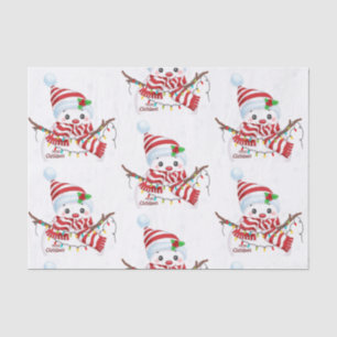 Papier Mousseline Joyeux bonhomme de neige de Noël