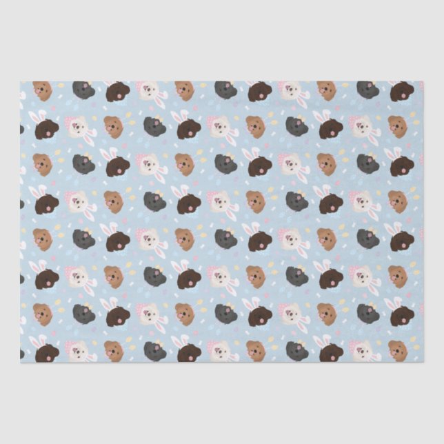 Papier Mousseline Joyeux Chiens de Pâques (Recto)