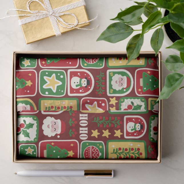 Papier Mousseline Joyeux et Lumineux Noël  (Cadeau)