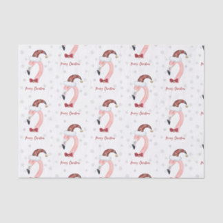 Papier Mousseline Joyeux Flamant rose de Noël Père Noël moderne Noël