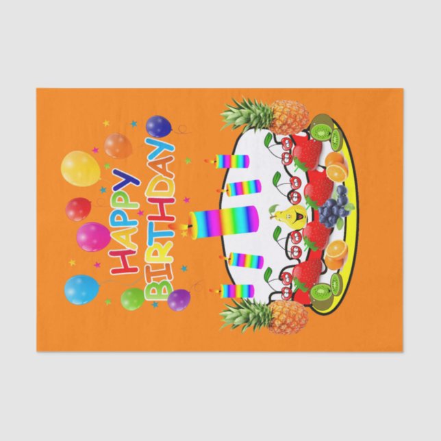 Papier Mousseline Joyeux gâteau de fruits en papier de tissus d'anni (Recto)