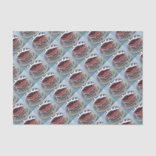 Papier Mousseline Joyeux gâteau de maman d'anniversaire (Recto)