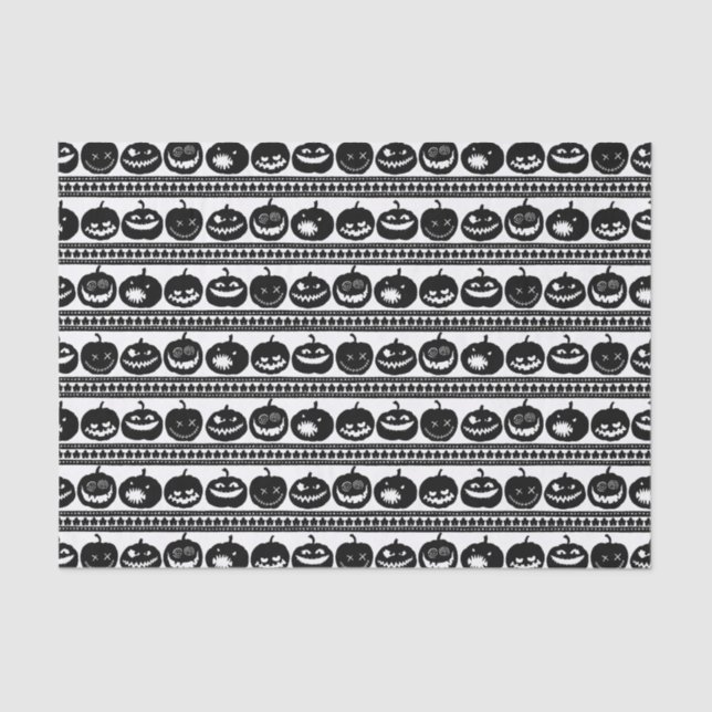 Papier Mousseline Joyeux Halloween Citrouille sculpté Jack-o'-lanter (Recto)