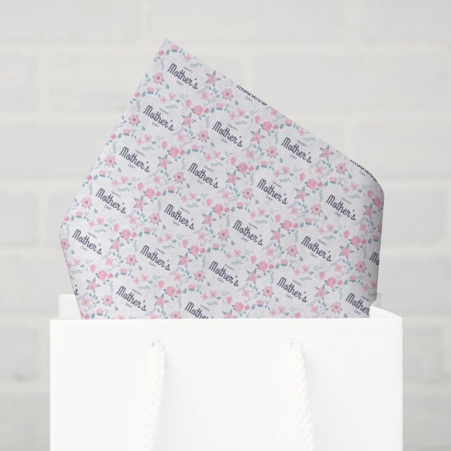 Papier Mousseline Joyeux jour de fête des mères  (Sac cadeau)