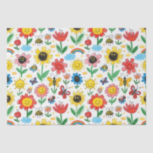Papier Mousseline Joyeux jours - Fleur joyeuse et Motif d'amis