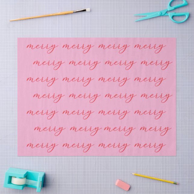 Papier Mousseline Joyeux Joyeux Jeu élégant Script Noël (Artisanat)