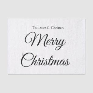 Papier Mousseline Joyeux Noël ajouter le nom texte personnalisé cade