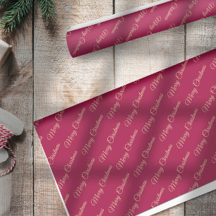 Papier Mousseline Joyeux Noël Baies de Houx sur Fond Rouge