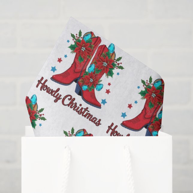 Papier Mousseline Joyeux Noël Boots (Sac cadeau)