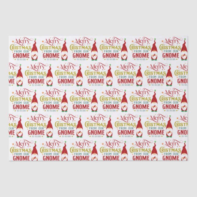 Papier Mousseline Joyeux Noël De Notre Gnome À Votre (Recto)