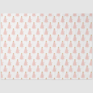 Papier Mousseline Joyeux Noël en arbre rose