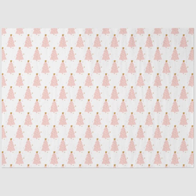 Papier Mousseline Joyeux Noël en arbre rose (Recto)