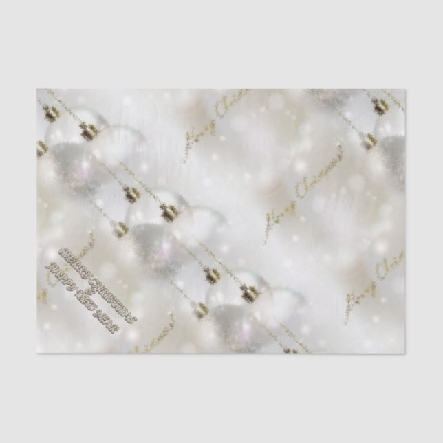 Papier Mousseline Joyeux Noël et une bonne année (Recto)