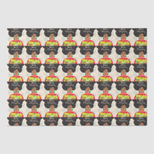 Papier Mousseline Joyeux Noël, Femme noire, Sweat brillant Cadeau