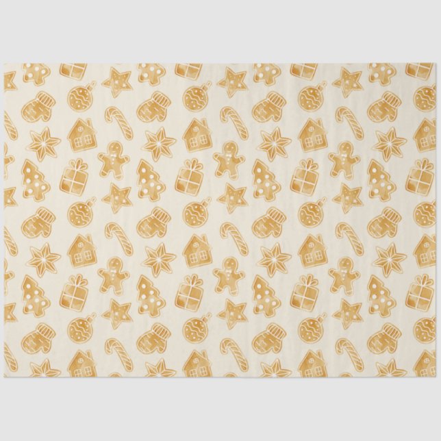 Papier Mousseline Joyeux Noël Gingerbread Cookies (Recto)