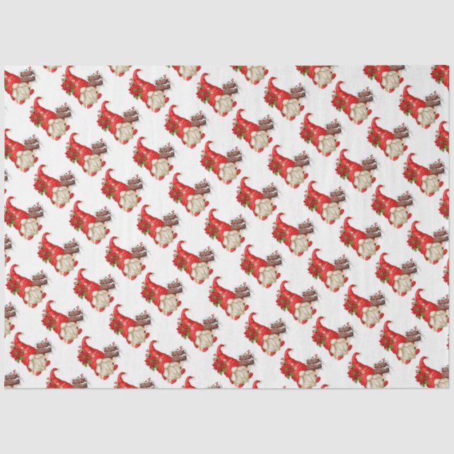 Papier Mousseline Joyeux Noël Gnomes (Recto)