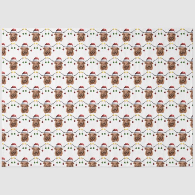 Papier Mousseline Joyeux Noël Hielan Coo (Recto)