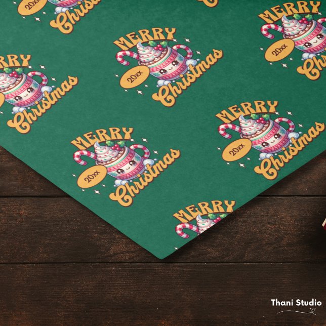 Papier Mousseline Joyeux Noël mignonne Chocolat chaud Famille de Mug (Créateur téléchargé)