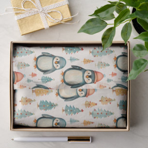 Papier Mousseline Joyeux Noël Noël des pingouins vintages