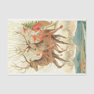 Papier Mousseline Joyeux Noël (Père Noël et son renne)