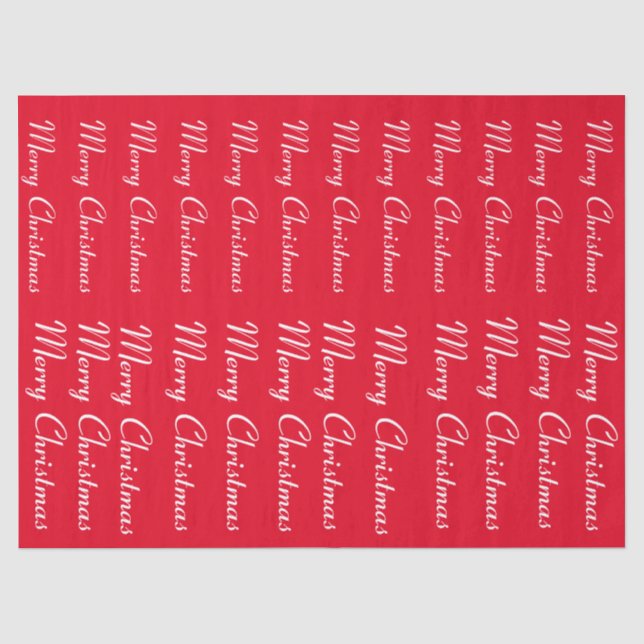 Papier Mousseline Joyeux Noël rouge (Recto)