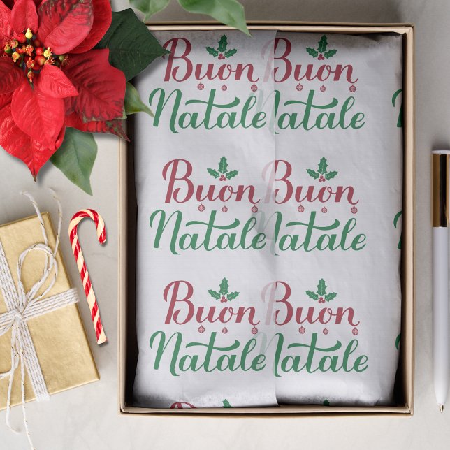 Papier Mousseline Joyeux Noël Rouge et Vert Noël  (Créateur téléchargé)