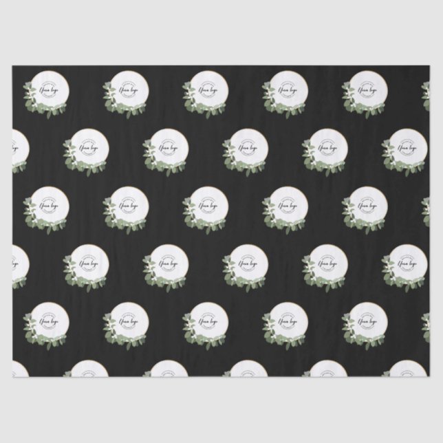 Papier Mousseline Joyeux Noël Société Logo Or noir Personnalisé (Recto)