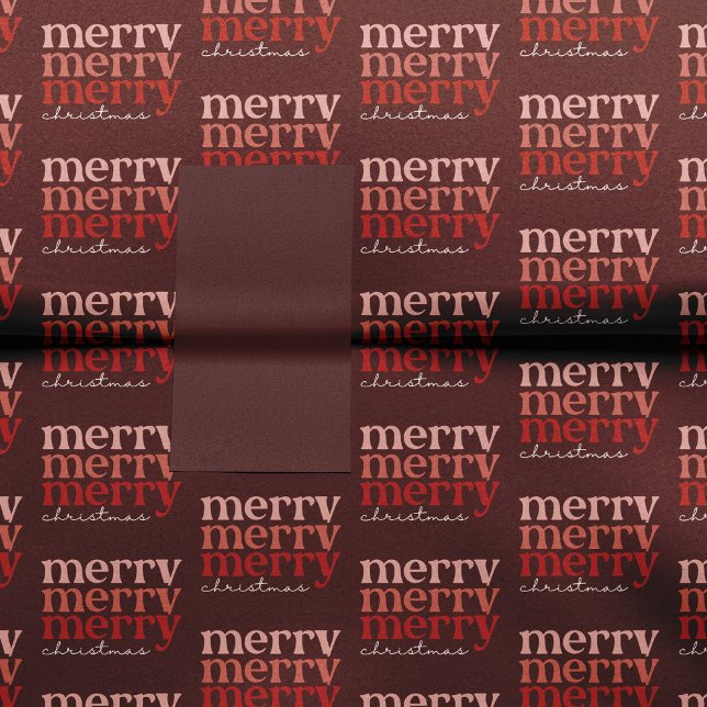 Papier Mousseline Joyeux Noël Texte Salutation Motif rouge (Créateur téléchargé)