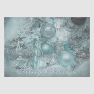 Papier Mousseline Joyeux Noël Turquoise Green Holiday Tree