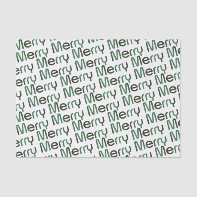 Papier Mousseline Joyeux Noël Vert Gradient Texte de vacances Tissu (Recto)