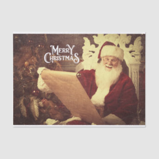 Papier Mousseline Joyeux Noël Vintage Père Noël