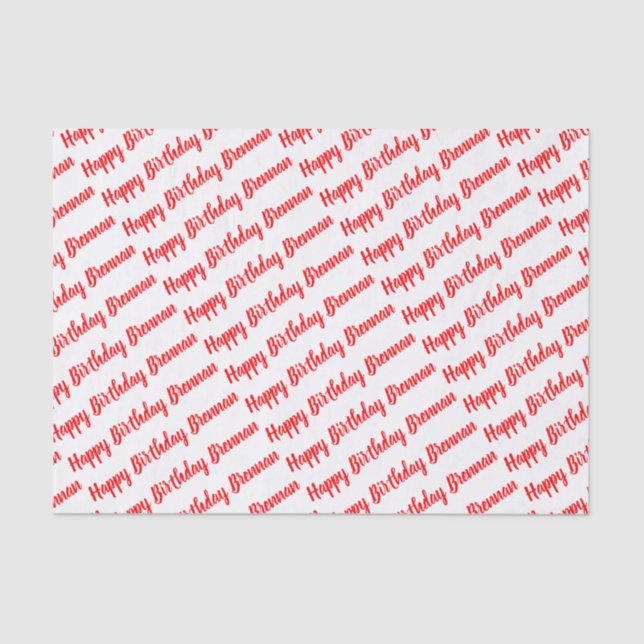 Papier Mousseline Joyeux NOM d'anniversaire personnalisé (Recto)