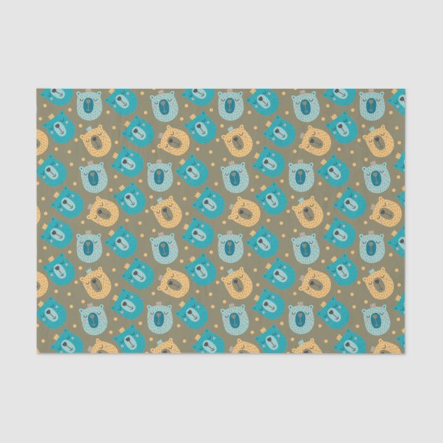 Papier Mousseline Joyeux Ours Kings (Recto)