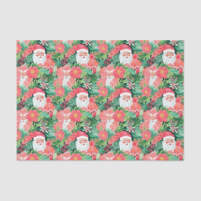 Papier Mousseline Joyeux Palm Beach Noël Père Noël (Recto)