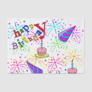 Papier Mousseline Joyeux papier de tissus d'anniversaire