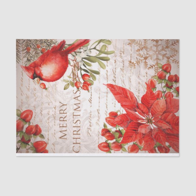 Papier Mousseline Joyeux papier de tissus de Noël (Recto)