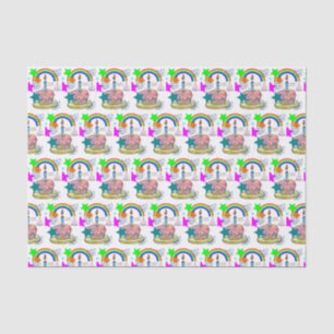 Papier Mousseline Joyeux papier Tissu Anniversaire Arc en ciel