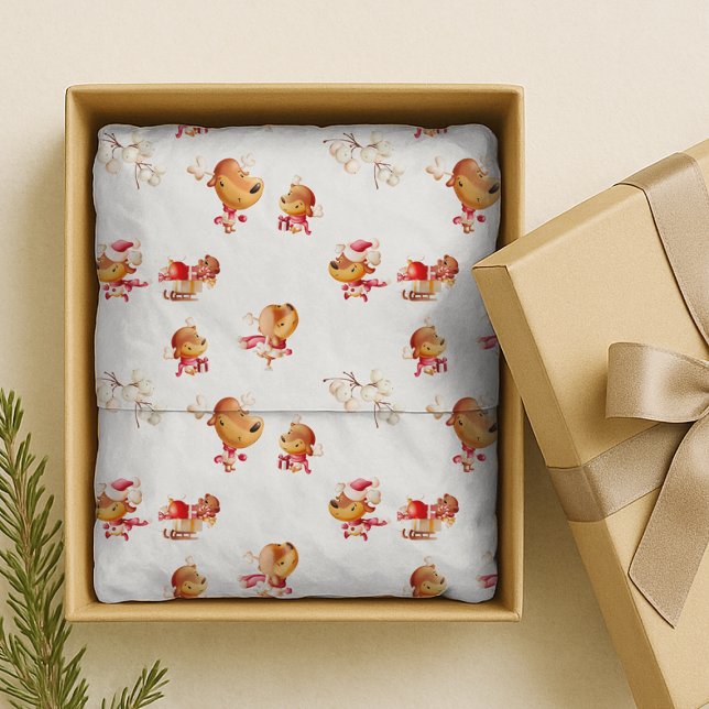 Papier Mousseline Joyeux Renne Fêtes (Créateur téléchargé)