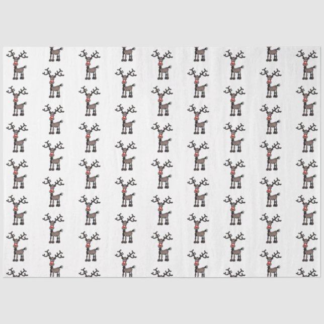 Papier Mousseline Joyeux Stress Noël avec Rudolph (Recto)