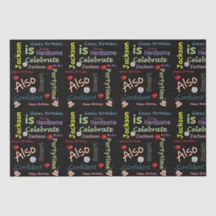 Papier Mousseline Joyeux Tissu d'anniversaire Jackson