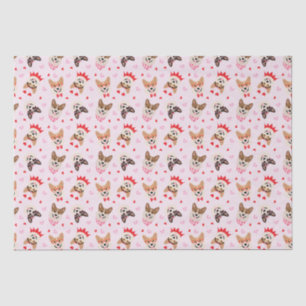 Papier Mousseline Joyeux Valentines Day Pembroke Welsh Corgi Chiens