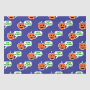 Papier Mousseline Joyeux visage de Citrouille d'Halloween