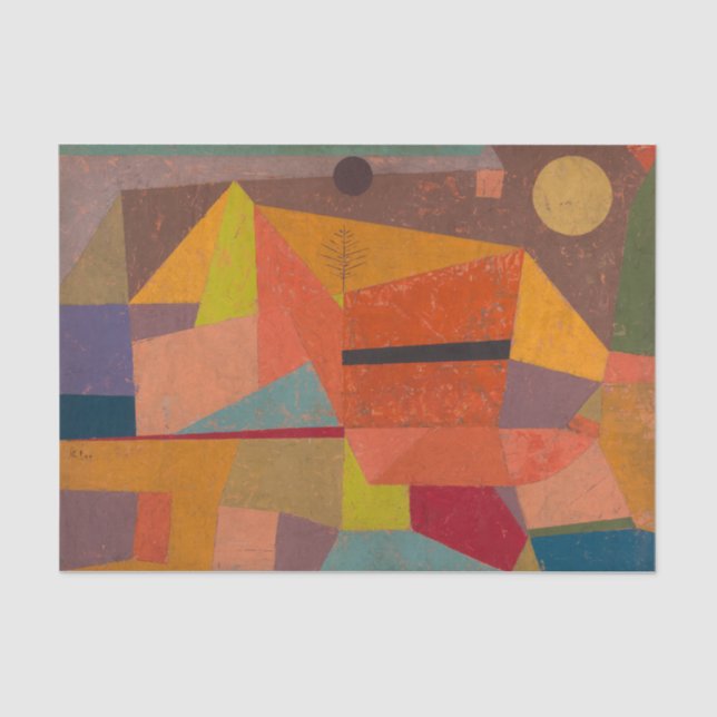 Papier Mousseline Joyful Mountain Landcape par Paul Klee (Recto)