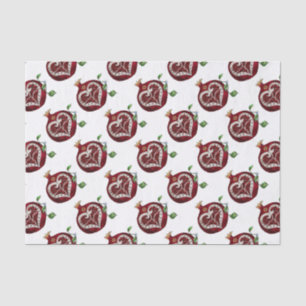 Papier Mousseline Judaica Pomegranate Heart Hanoukka Rosh Hashanah